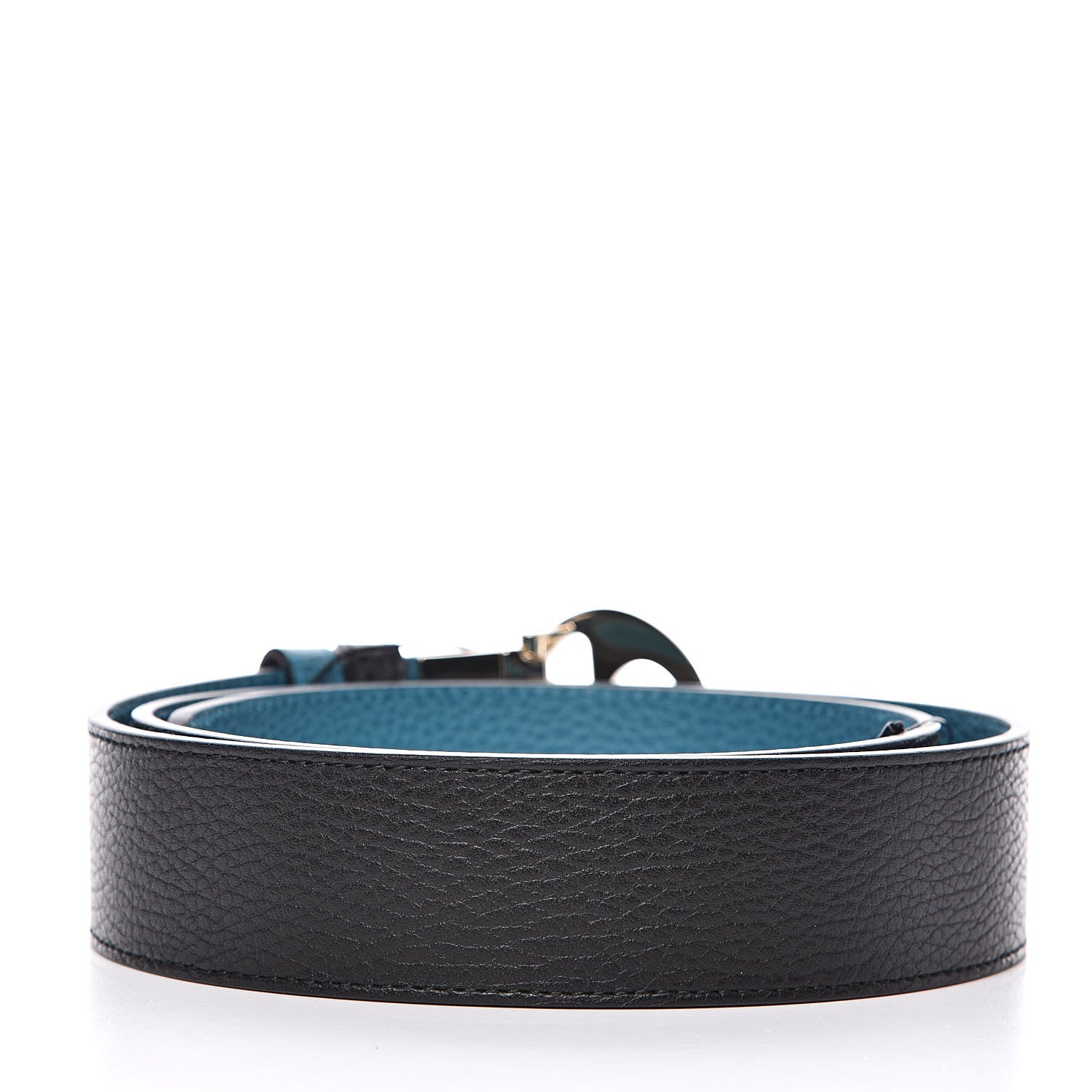 Gucci Dollar Calfskin 1973 Reversible Belt 90 36 Black Deep Cobalt 3 of 7