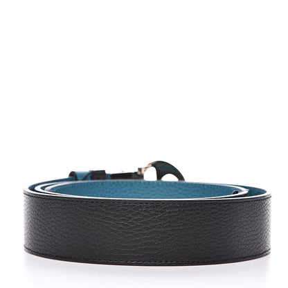 Gucci Dollar Calfskin 1973 Reversible Belt 90 36 Black Deep Cobalt 3 of 7