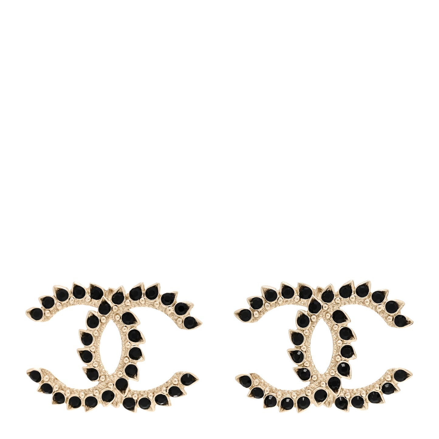 Strass Crystal Dazzling Wheat CC Earrings Black Gold
