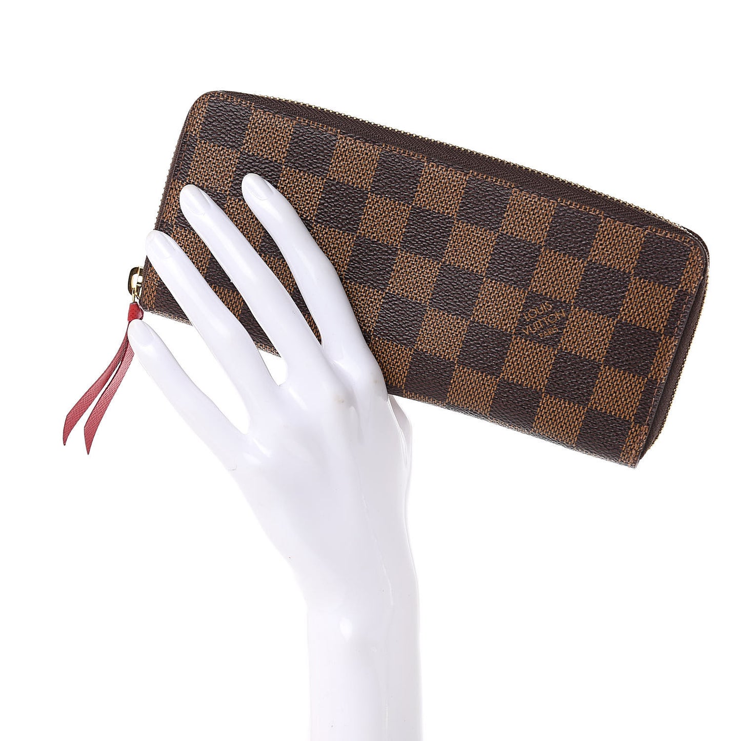 Damier Ebene Clemence Wallet Cherry