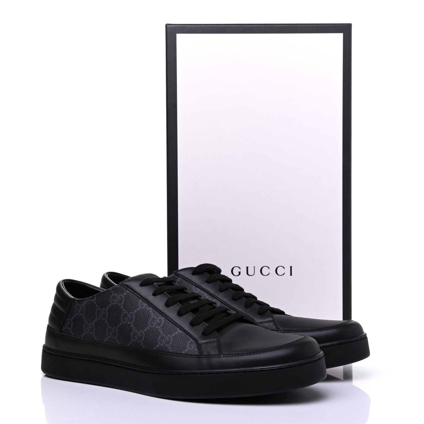 GG Supreme Monogram Mens Low Top Sneakers 11 Black