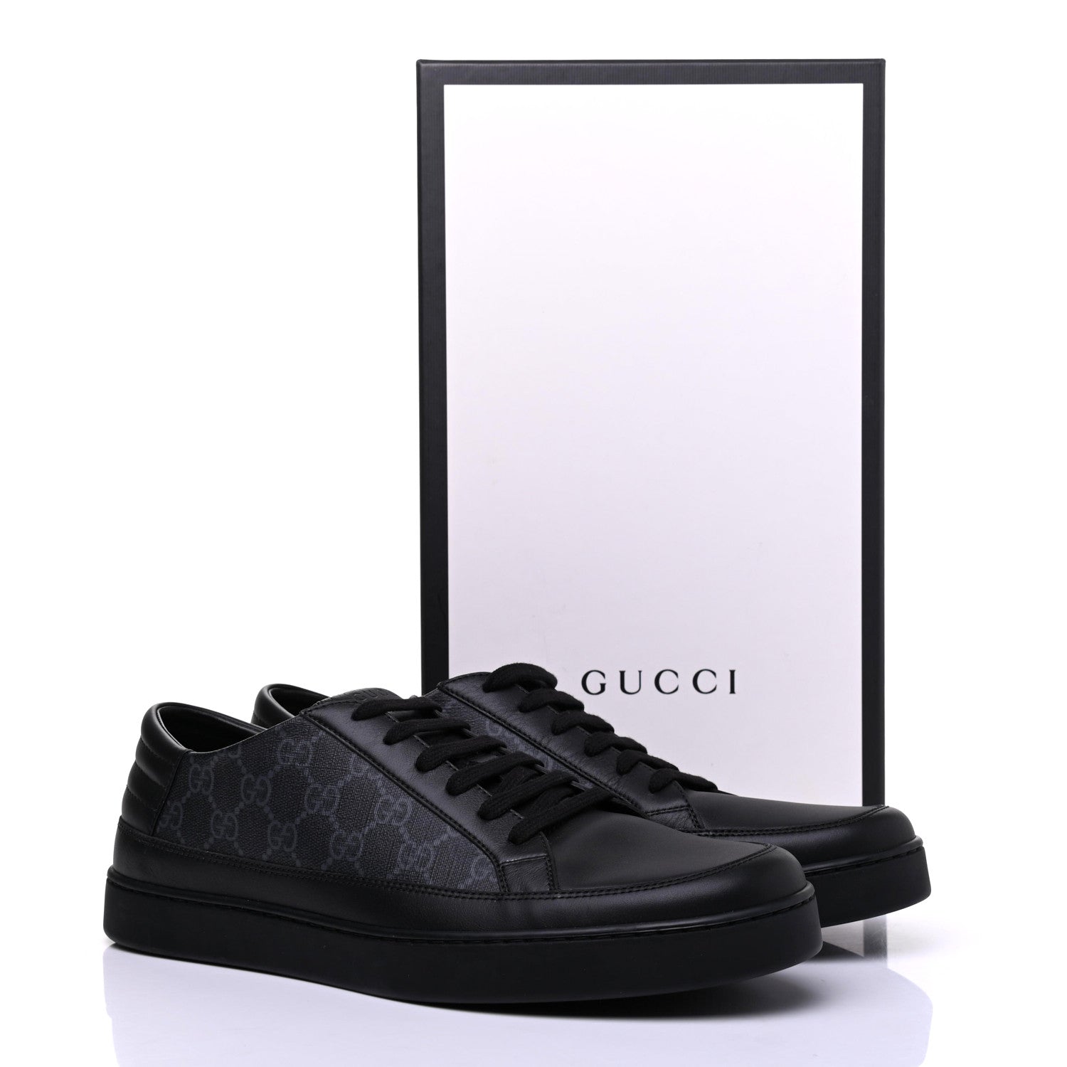 Gucci GG Supreme Monogram Mens Low Top Sneakers 11 Black 9 of 9