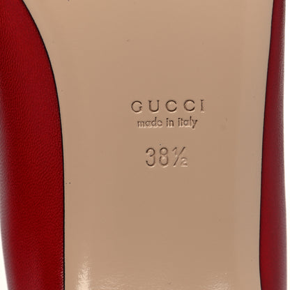 Gucci Calfskin Web Bow Ballerina Flat 38.5 Red 6 of 9