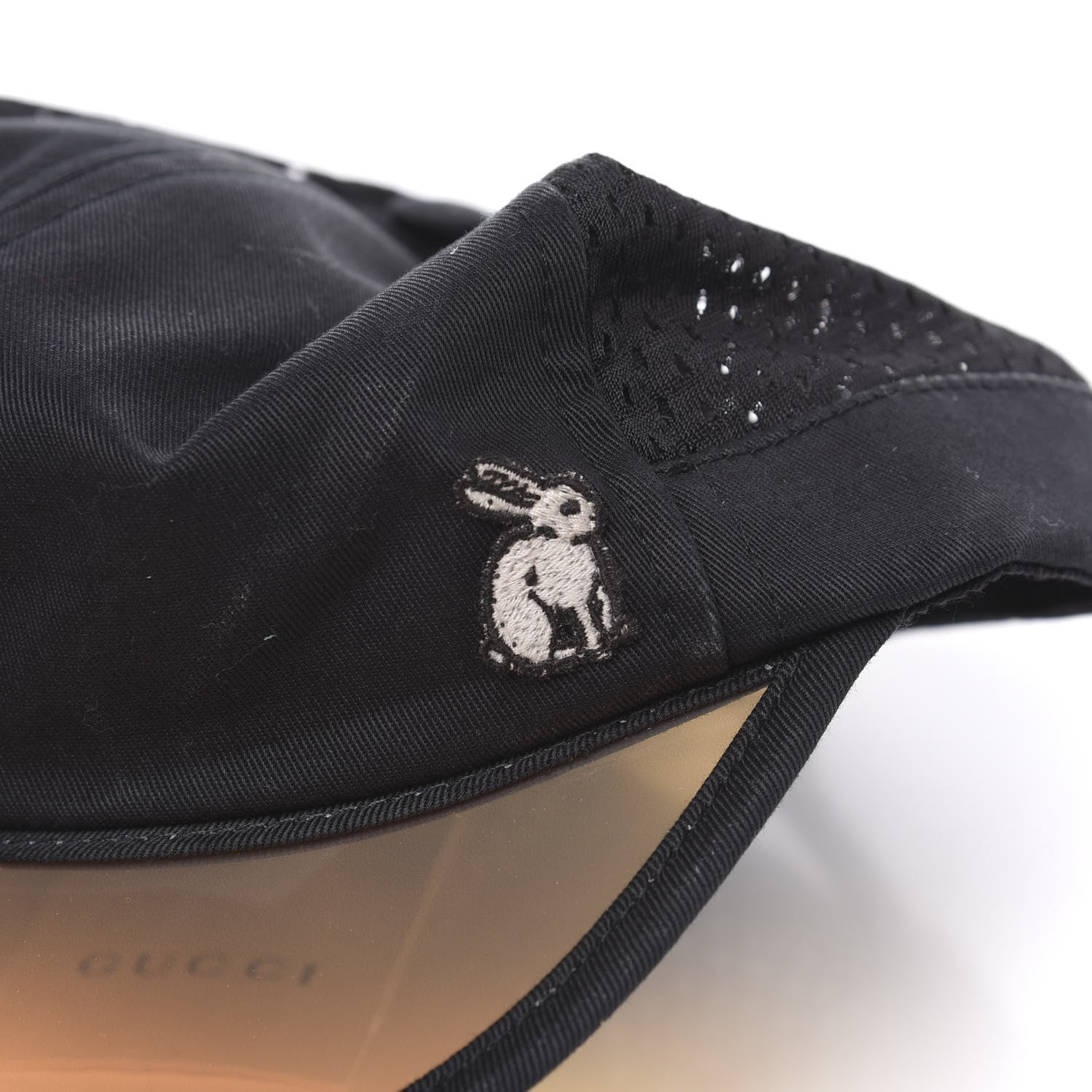 Gucci Cotton Embroidered Bunny Baseball Hat M Black 6 of 8