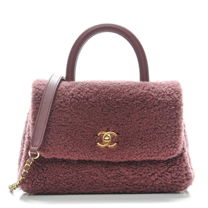 Chanel Shearling Lambskin Small Coco Handle Flap Pink 1 of 8