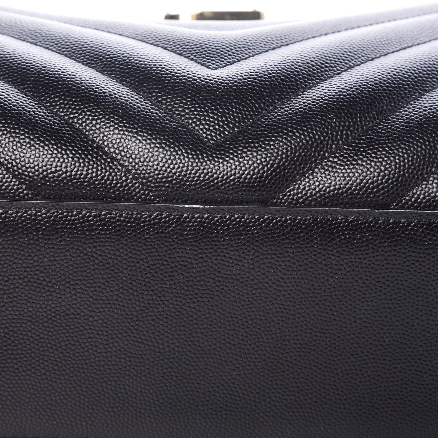 Grain De Poudre Matelasse Chevron Monogram Shopping Bag Black