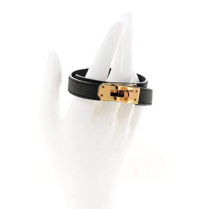 Hermes Epsom Kelly Double Tour Bracelet M Black 2 of 6