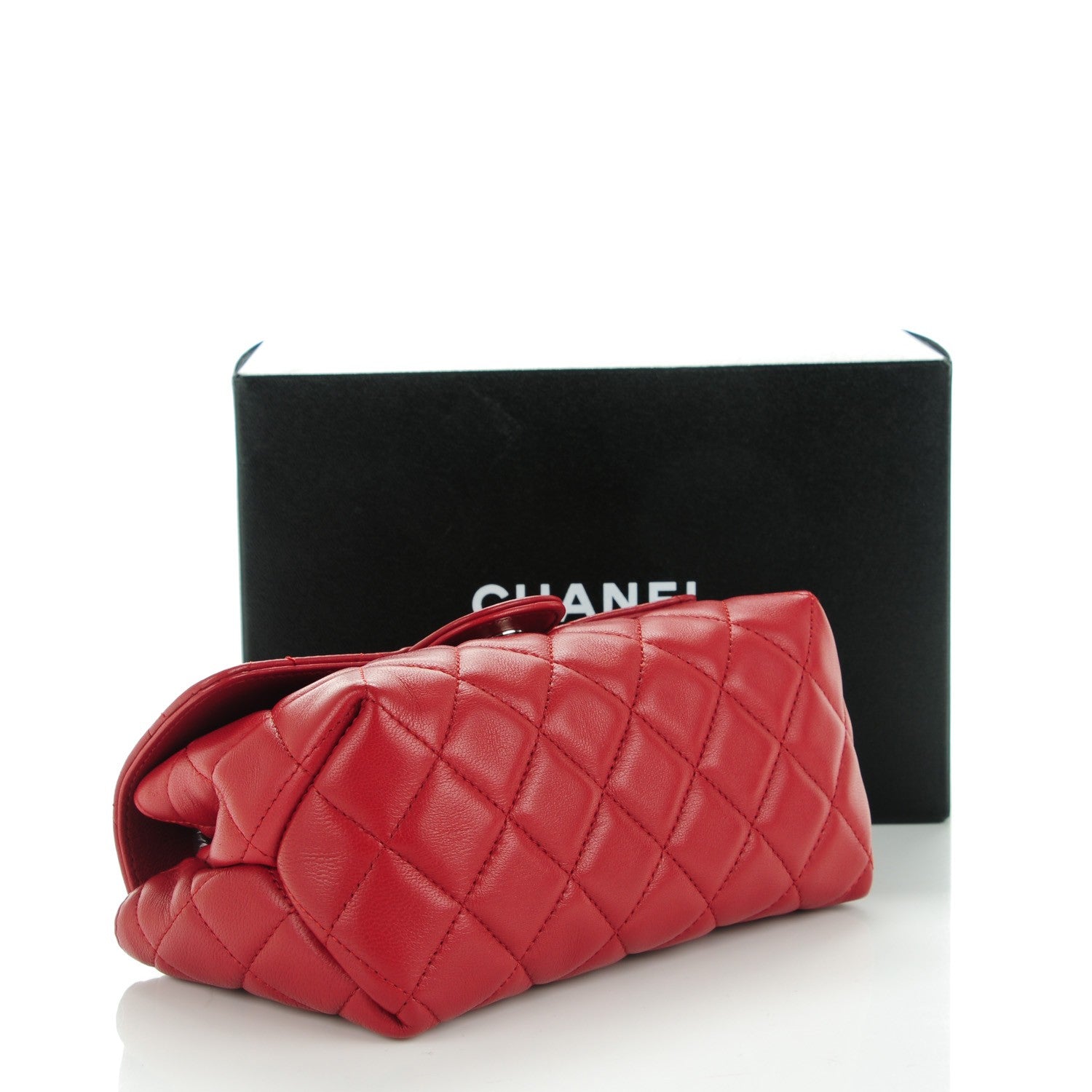 Chanel Lambskin Quilted Flap Cosmetic Case Red 3 of 7
