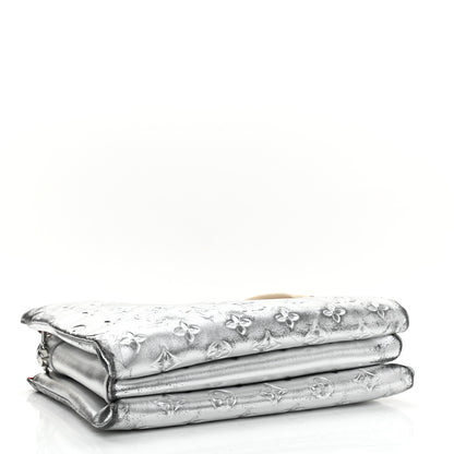 Louis Vuitton Metallic Lambskin Embossed Monogram Coussin PM Silver 4 of 17