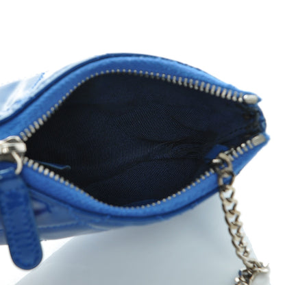 Chanel Patent Quilted Key Holder Case Dark Blue 5 of 7