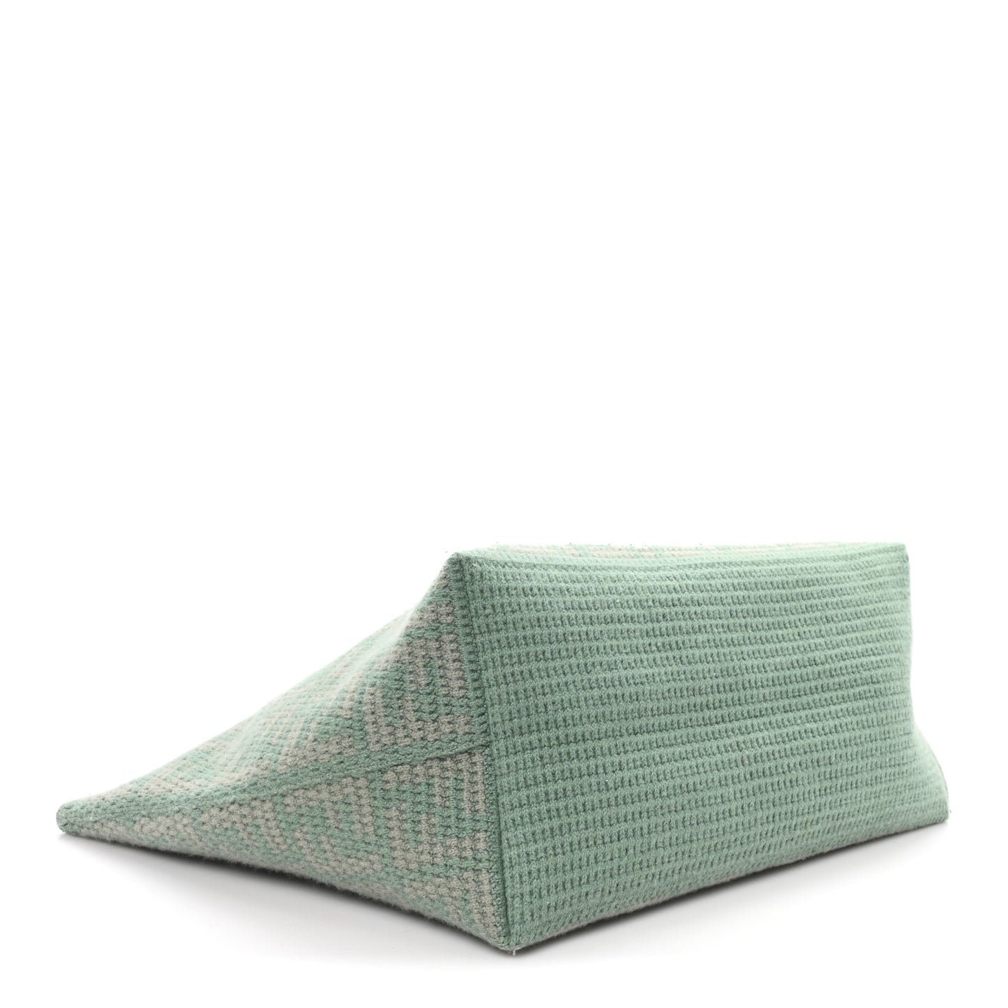 Cashmere Knit FF Large Shopper Tote Verde Islanda