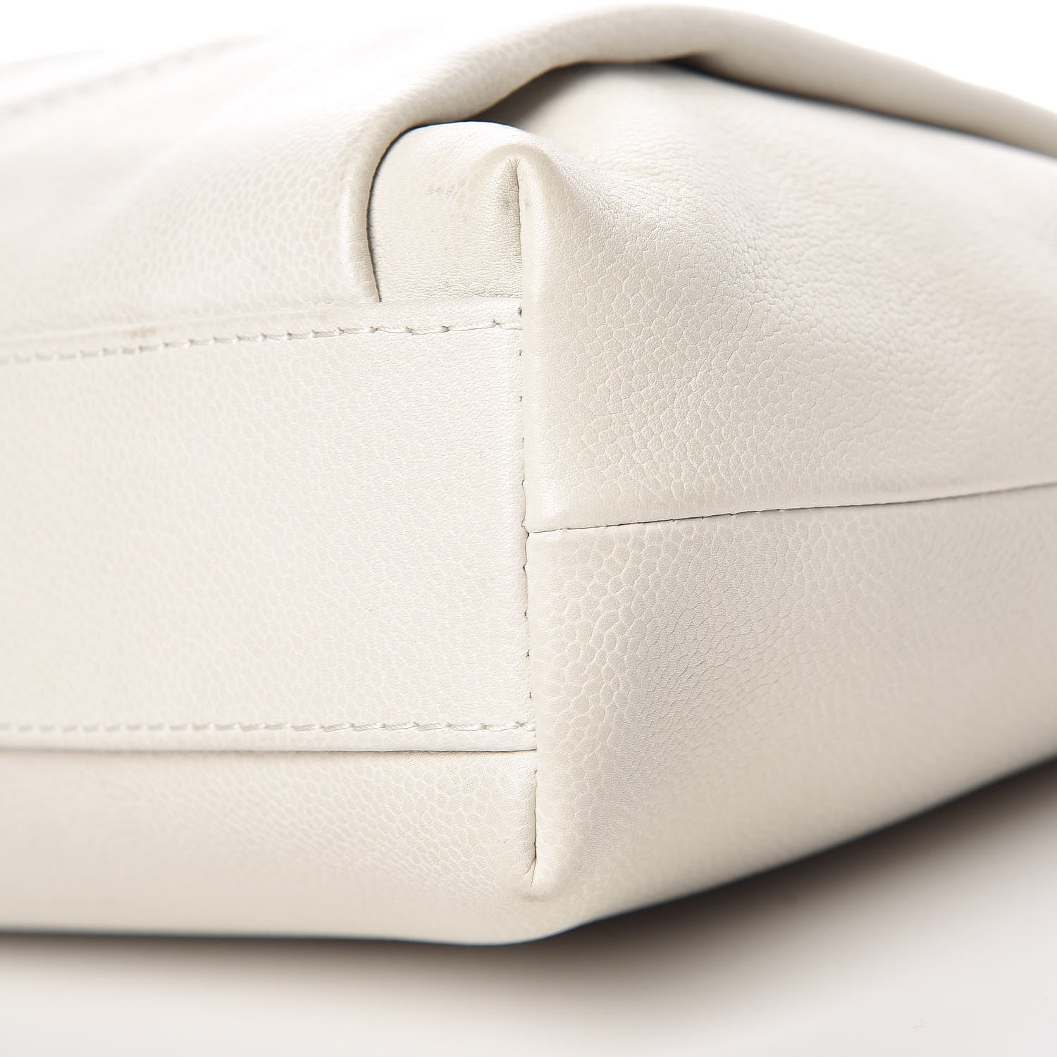 Chanel Caviar Large CC Tuck Tote Ivory 9 of 11