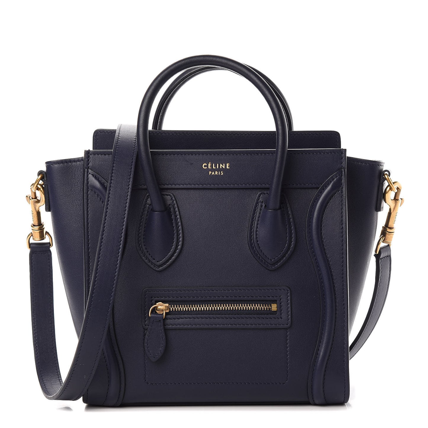 Smooth Calfskin Nano Luggage Navy Blue