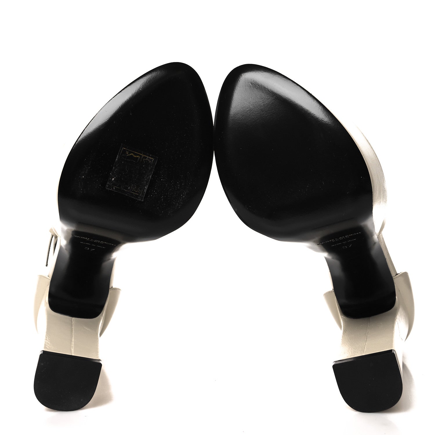 Saint Laurent Lambskin Jodie Platform Sandals 37 Pearl 5 of 10