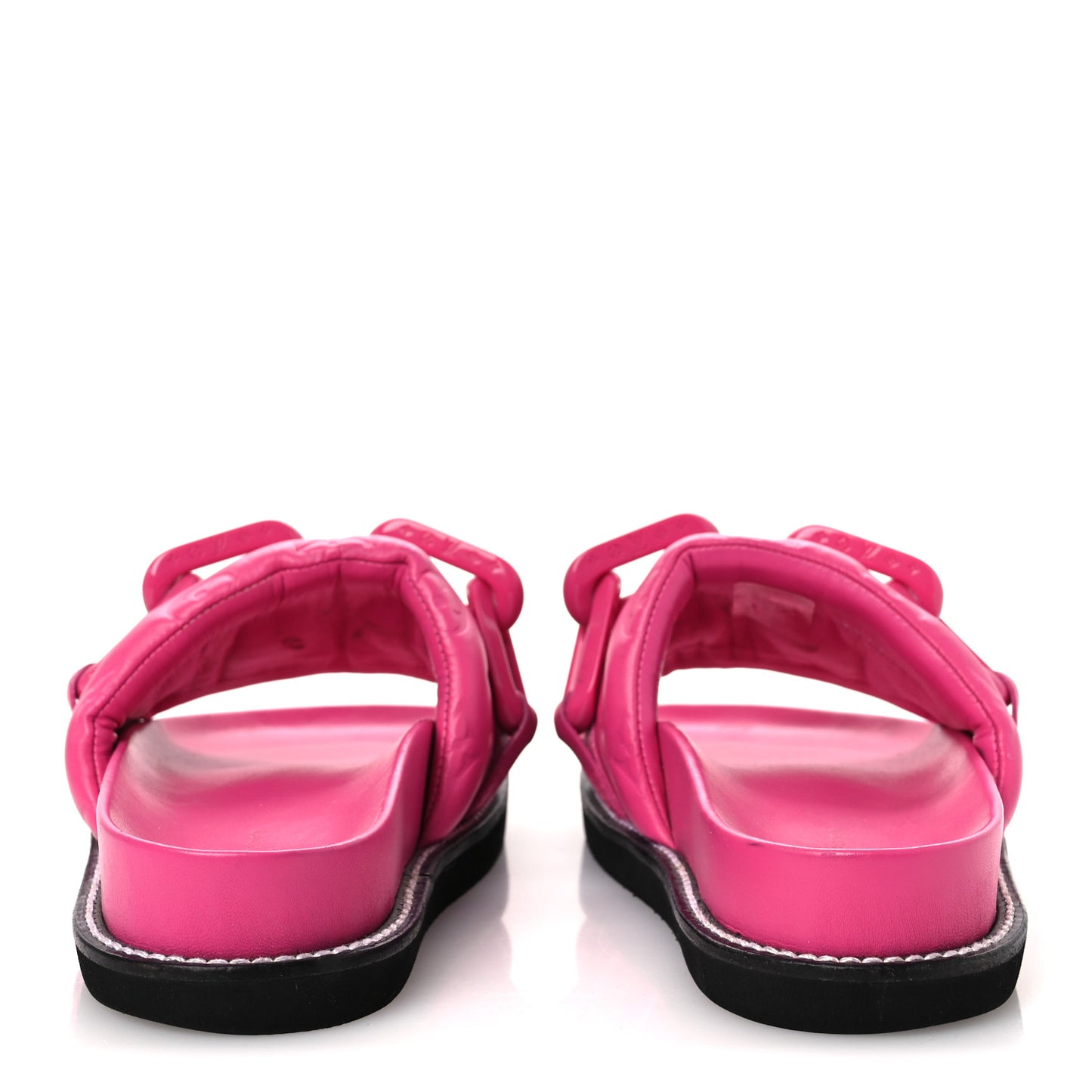 Calfskin Embossed Monogram Sunset Flat Comfort Mule 38.5 Rose Pop