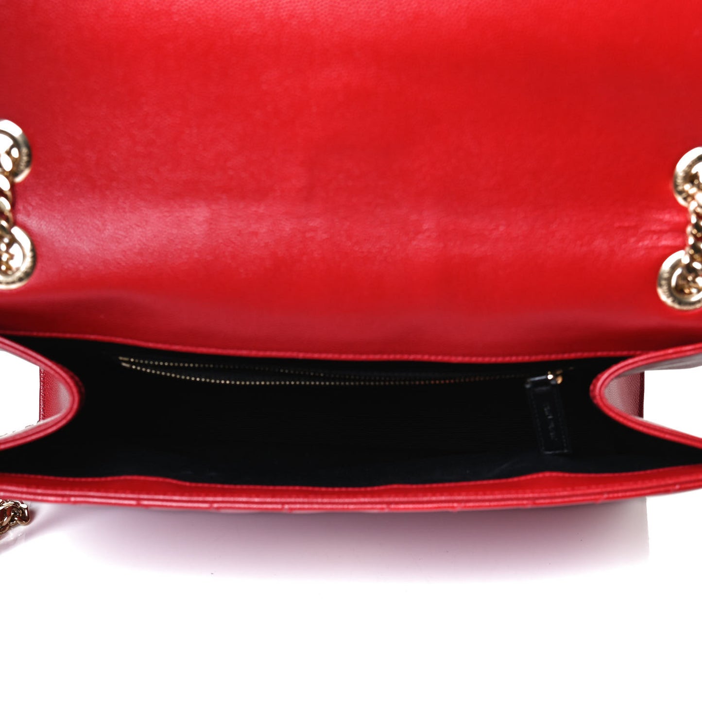 Grain De Poudre Matelasse Chevron Large Monogram Satchel Lipstick Red