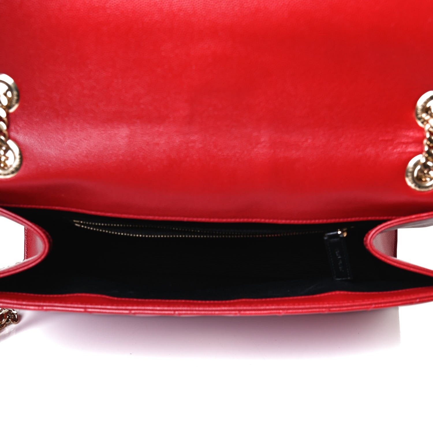Saint Laurent Grain De Poudre Matelasse Chevron Large Monogram Satchel Lipstick Red 5 of 17