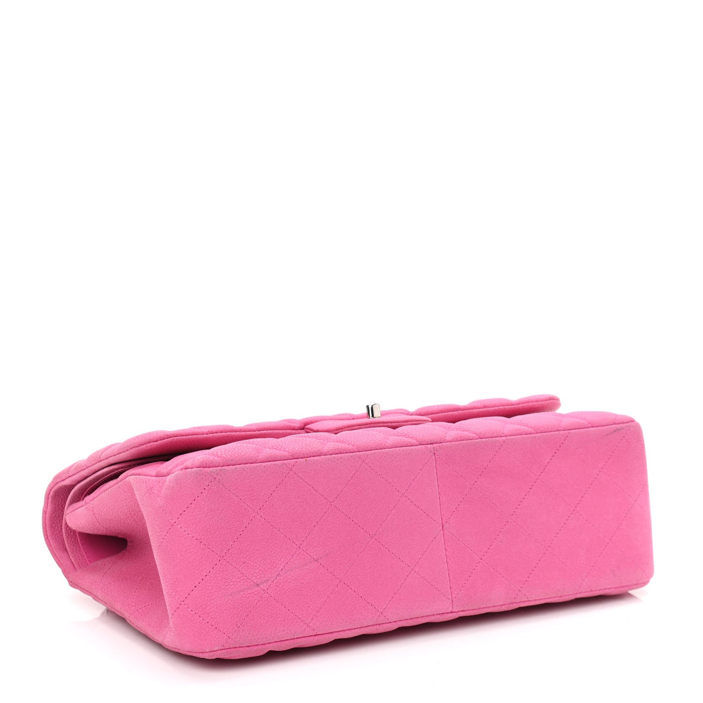 Iridescent Caviar Quilted Jumbo Double Flap Pink