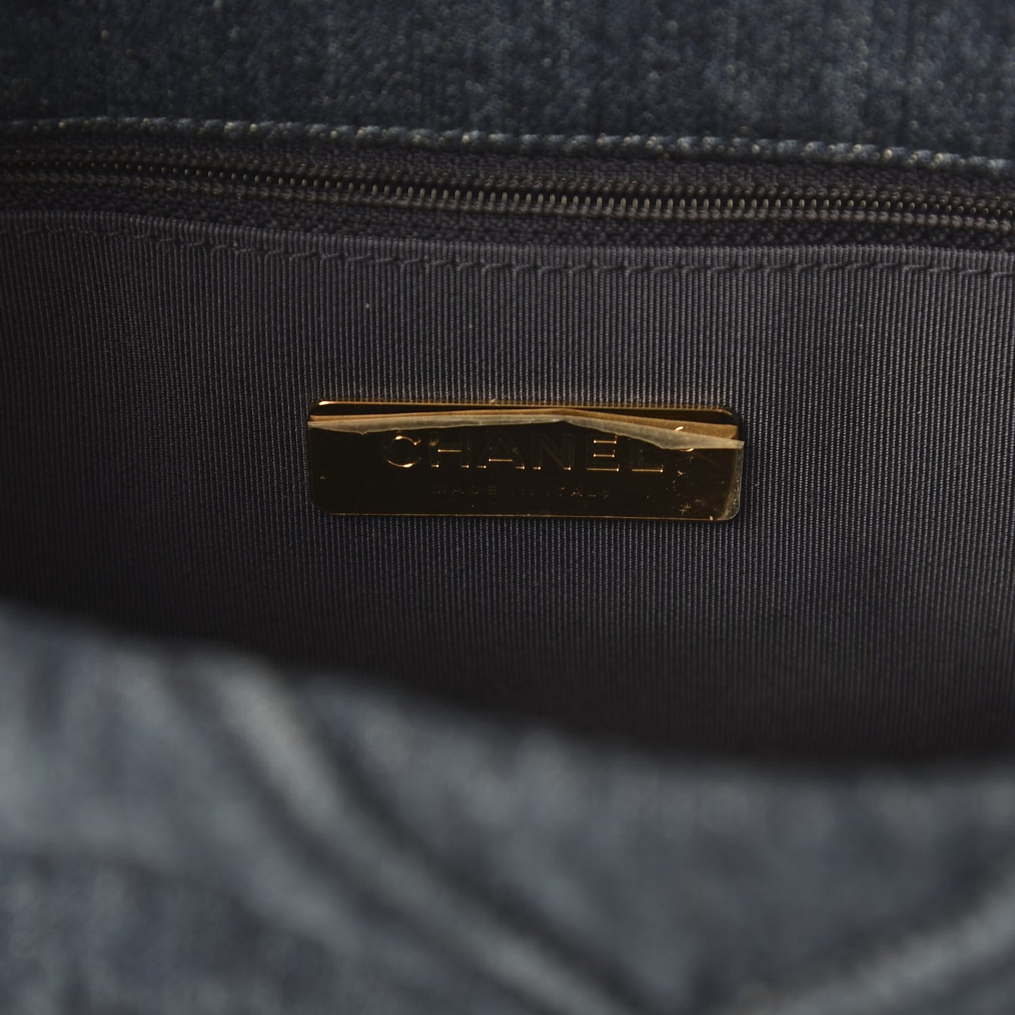 Denim Quilted Medium 19 Flap Blue