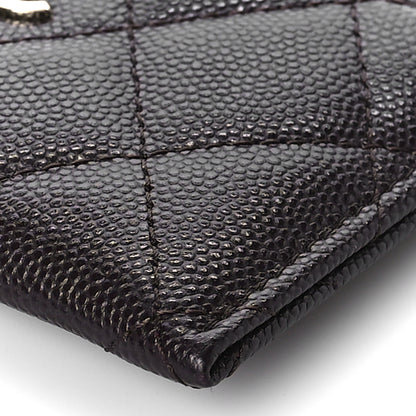 Chanel Caviar Quilted Card Holder Dark Brown 10 of 10