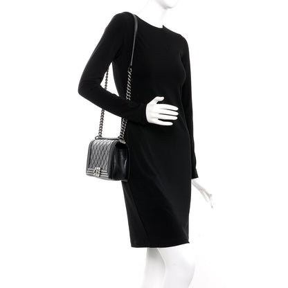 Chanel Calfskin Double Stitch Medium Boy Flap Black 2 of 8