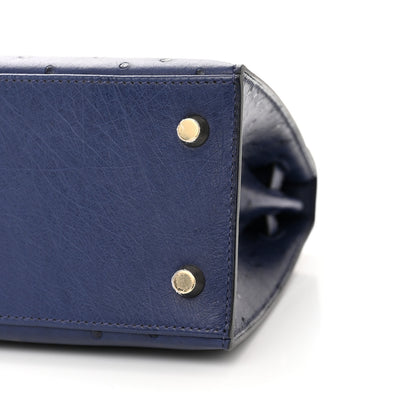 Hermes Ostrich Kelly Sellier 25 Bleu Iris 10 of 12