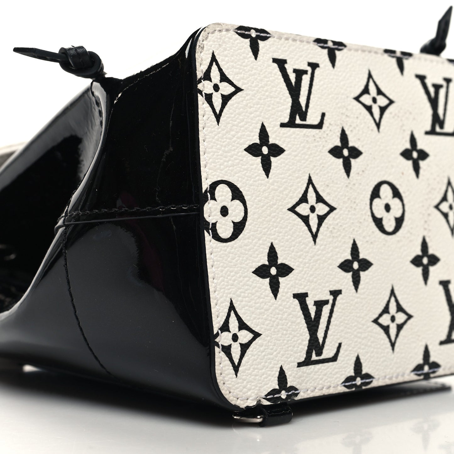 Patent Monogram Hot Springs Backpack Black White