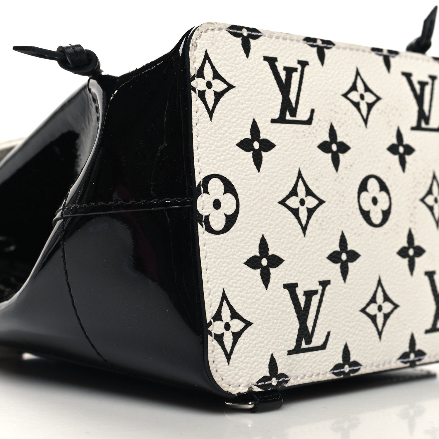 Louis Vuitton Patent Monogram Hot Springs Backpack Black White 8 of 10