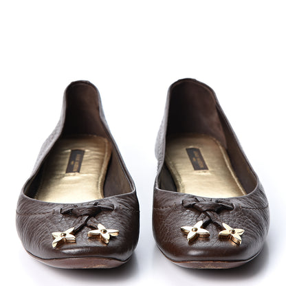 Louis Vuitton Calfskin Marguerite Ballerina Flats 36 Brown 2 of 10