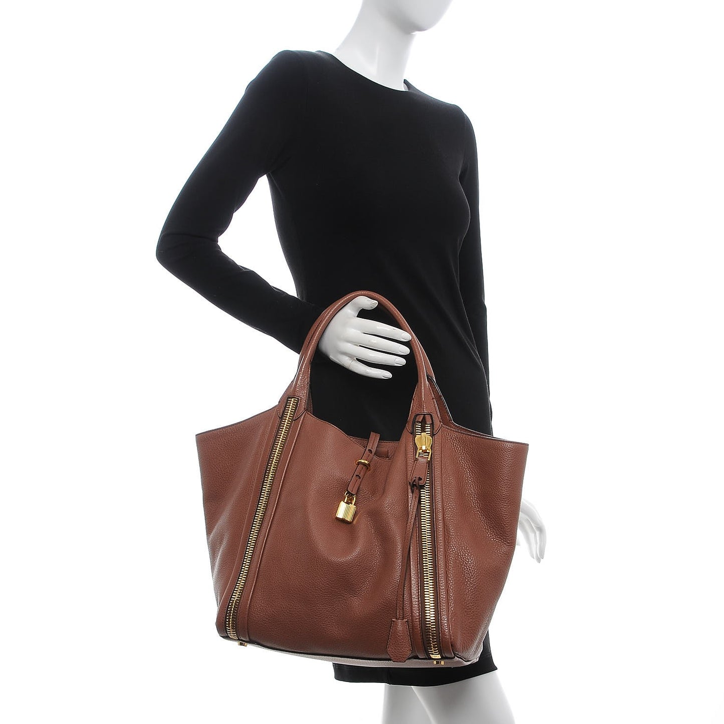 Pebbled Calfskin Amber Double Zip Tote Rose