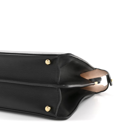 Fendi Vitello Seta Shiny Nappa Medium Peekaboo I SEE U Satchel Black Light Rose 11 of 15