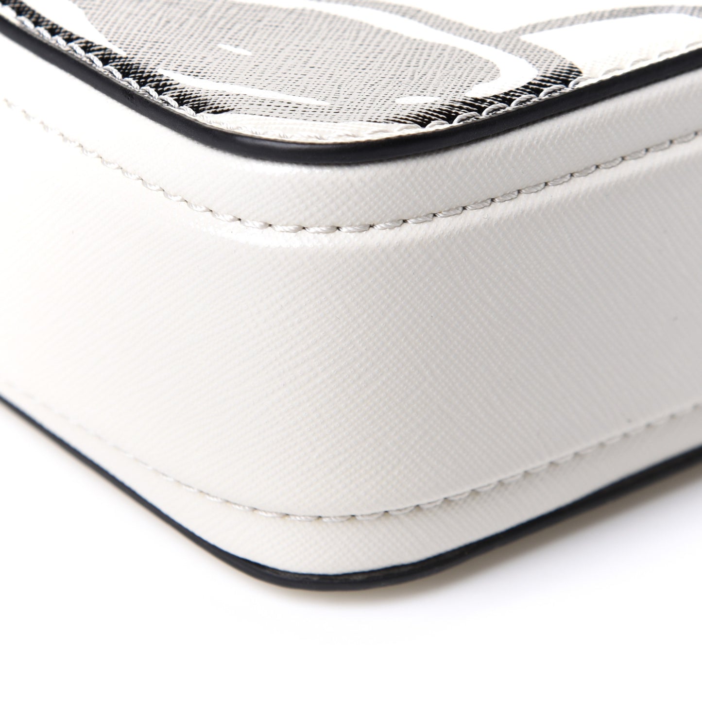 X Peanuts Saffiano Small Snoopy Snapshot Camera Bag White Black