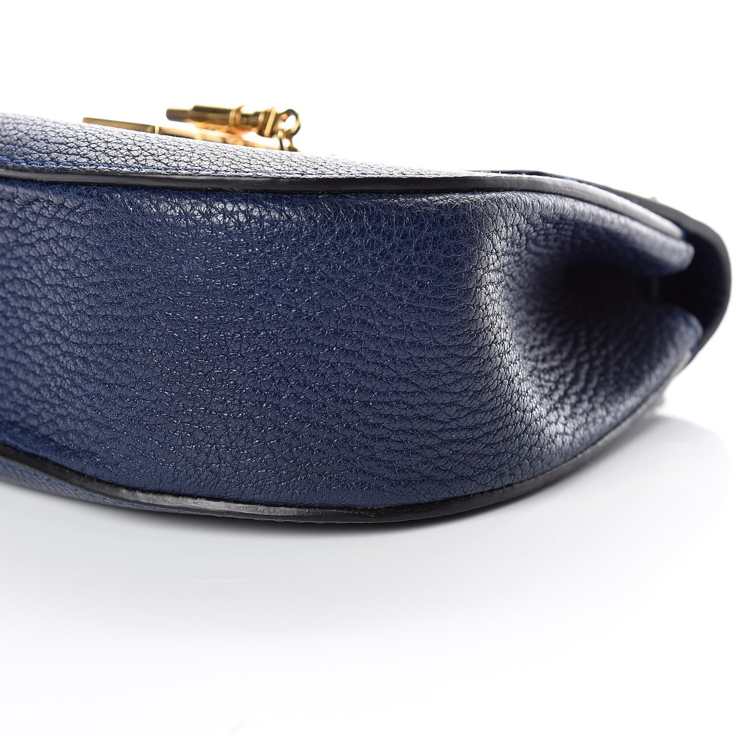 Grained Lambskin Mini Drew Shoulder Bag Royal Navy
