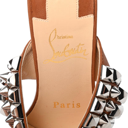 Christian Louboutin Calfskin Studded Tina Goes Mad 55 Slide Sandals 35 Cuoio 7 of 7
