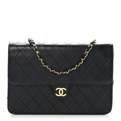 Chanel Lambskin Quilted Clutch With Chain Flap Black 1 of 10