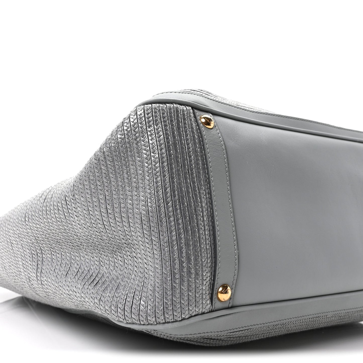 Calfskin Raffia Betulla Tote Grey