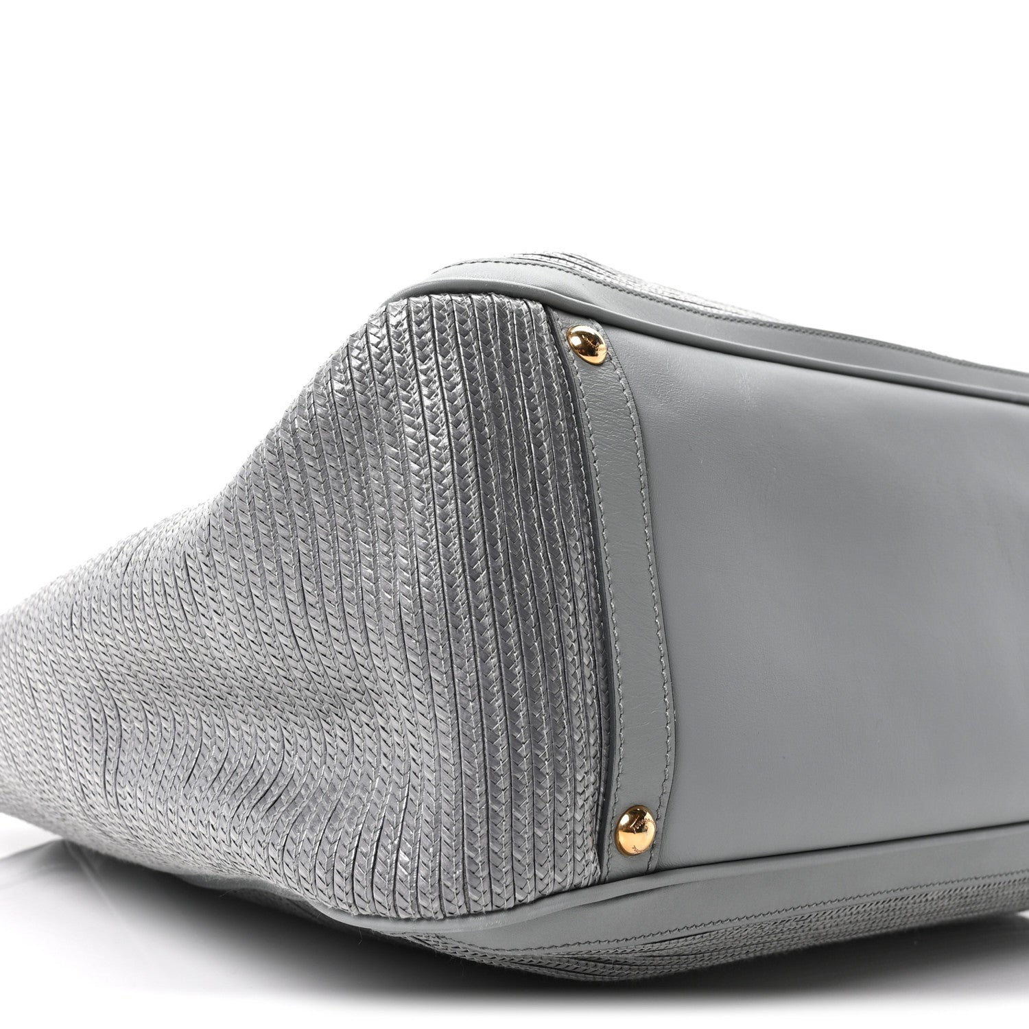 Salvatore Ferragamo Calfskin Raffia Betulla Tote Grey 15 of 17