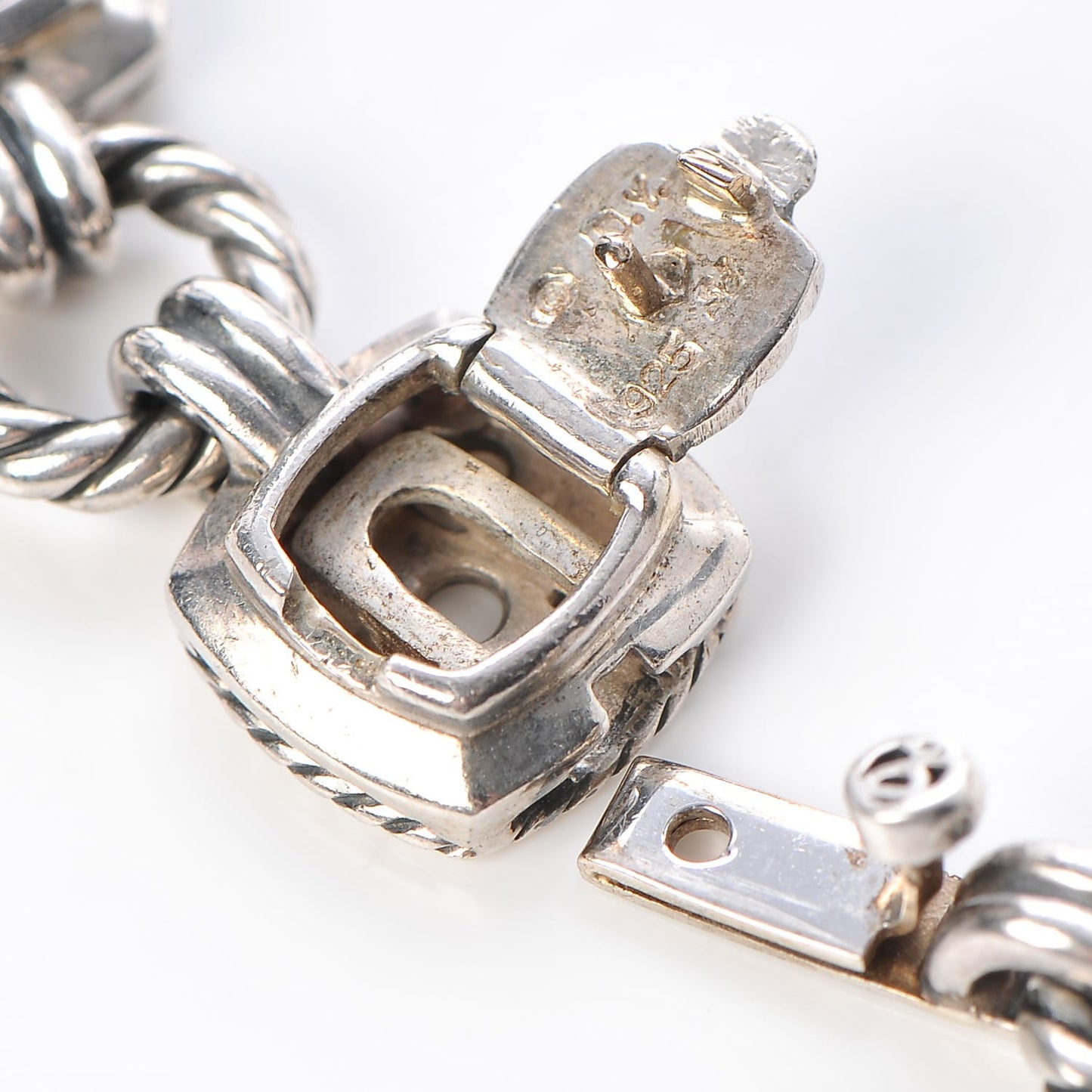 Sterling Silver Blue Topaz 7mm Renaissance Linked Bracelet