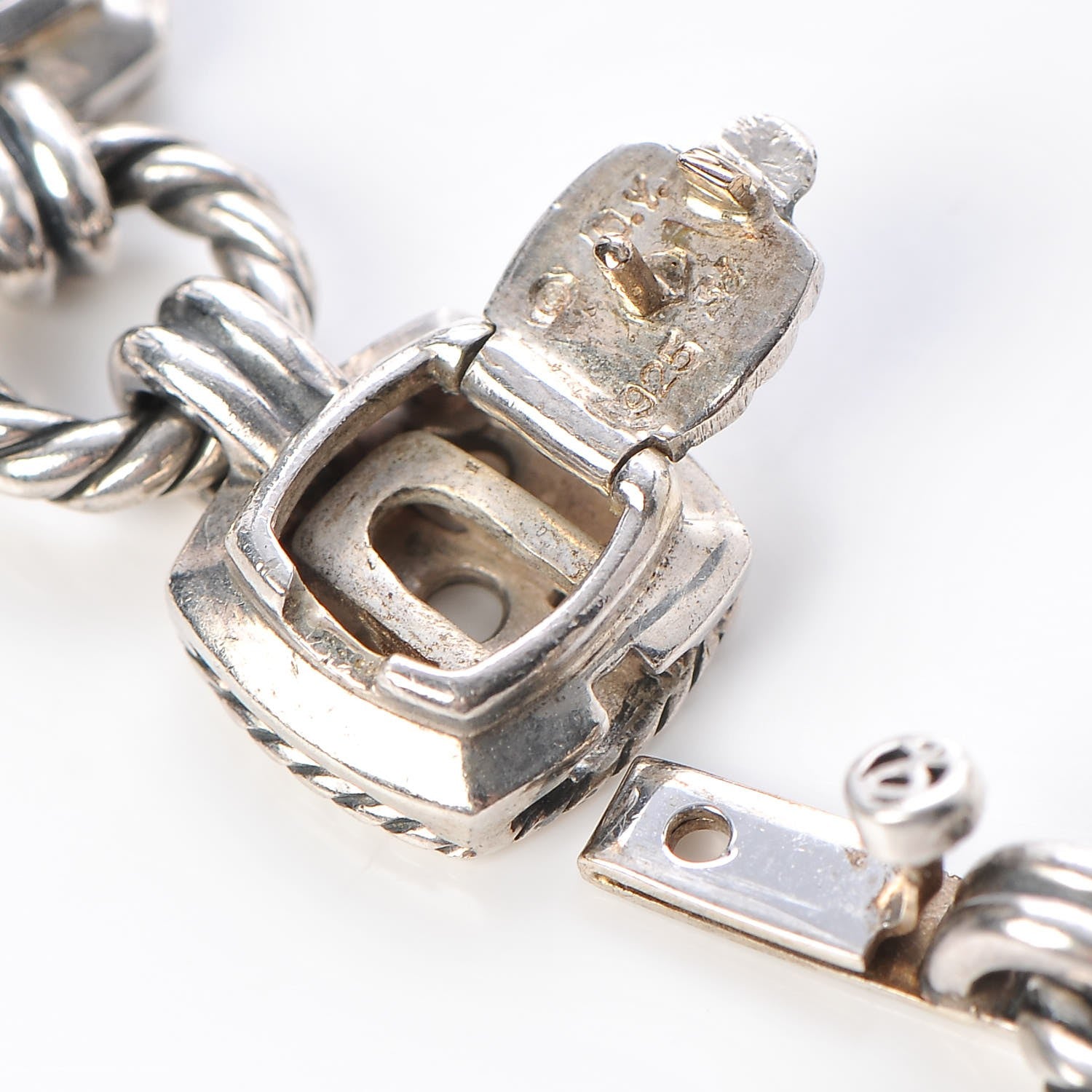 David Yurman Sterling Silver Blue Topaz 7mm Renaissance Linked Bracelet 5 of 6