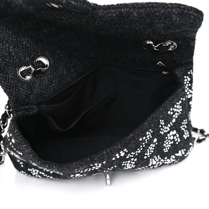 Chanel Tweed Swarovski Crystal Leopard Jumbo Flap Black 4 of 4