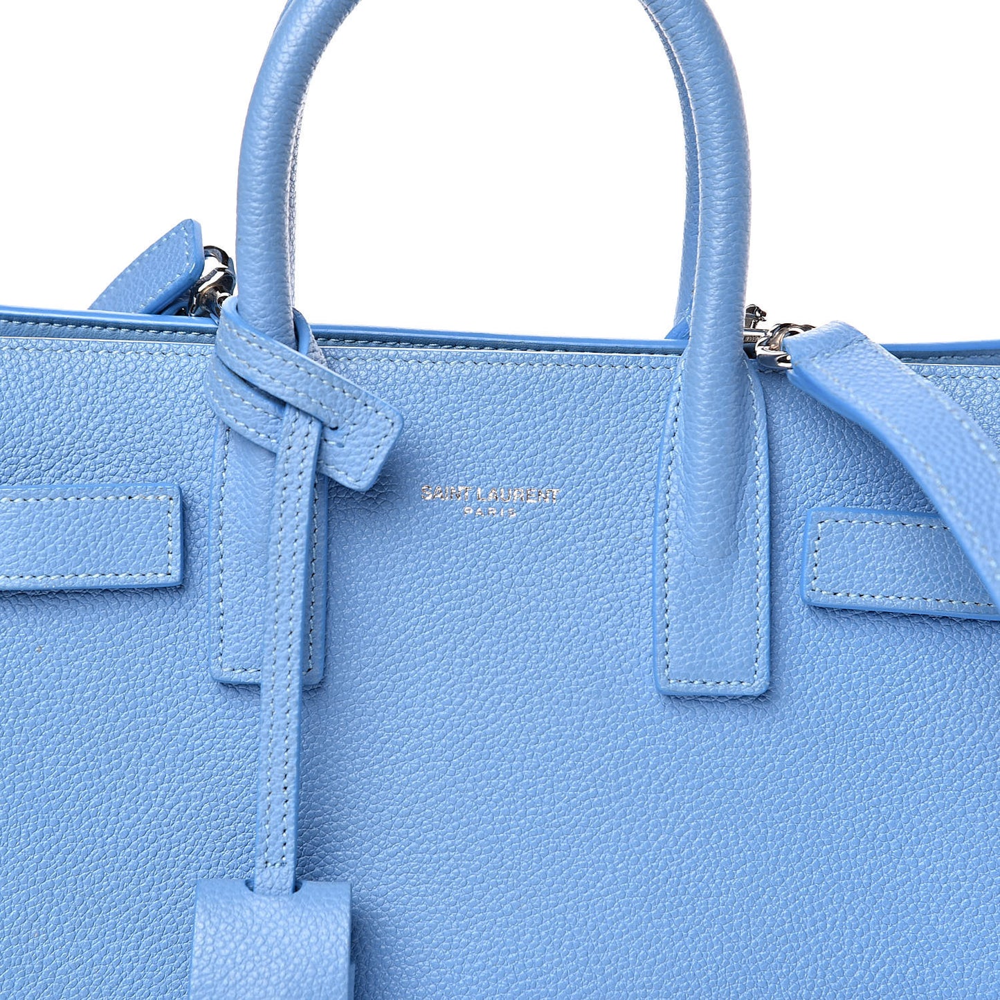 Grained Calfskin Nano Sac De Jour Blue Clair