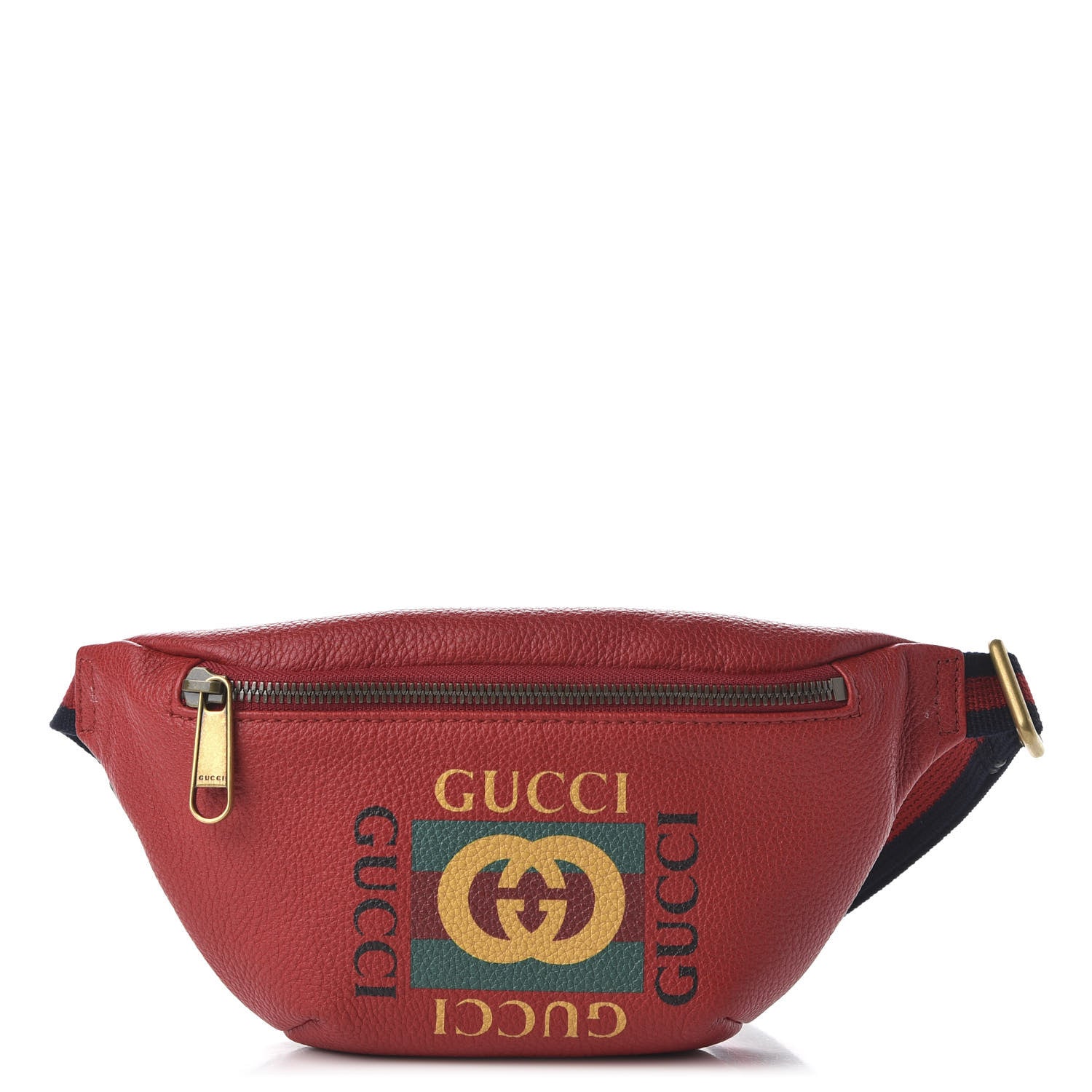 Gucci Grained Calfskin Small Logo Belt Bag Hibiscus Red 1 of 10