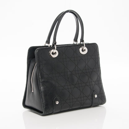 Christian Dior Calfskin Cannage Tote Black 3 of 14