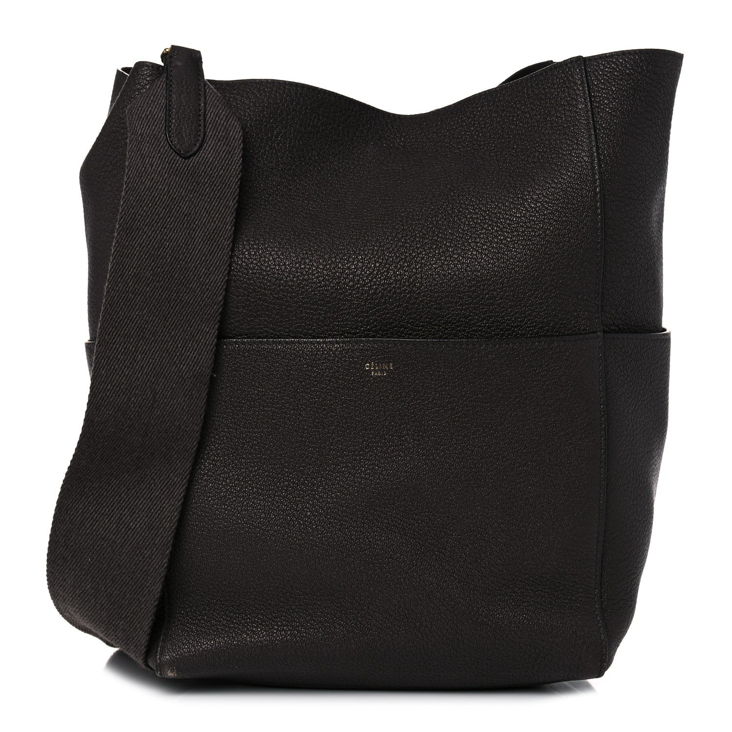 Celine Goatskin Sangle Bucket Bag Dark Taupe 1 of 15