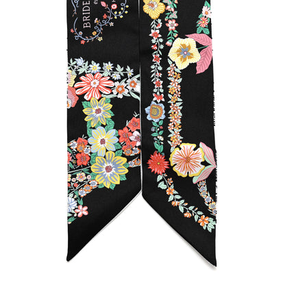 Hermes Silk Brides de Gala en Fleurs Twilly Black Multicolor White 2 of 6