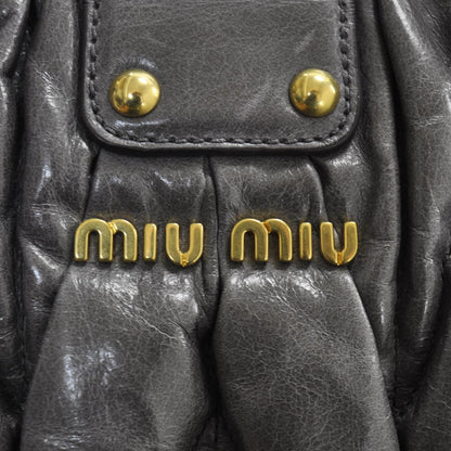 Miu Miu Leather Matelasse Lux Bauletto Aperto Grey 11 of 11