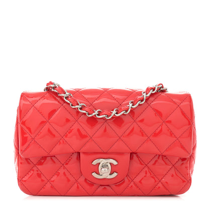 Chanel Patent Calfskin Quilted Mini Rectangular Flap Red 1 of 12