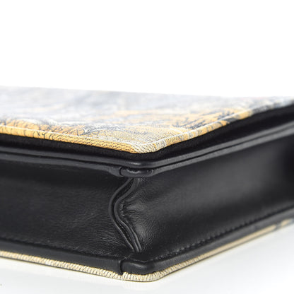 Christian Dior Calfskin Lady Dior Toile De Jouy Clutch Denim Blue 8 of 15