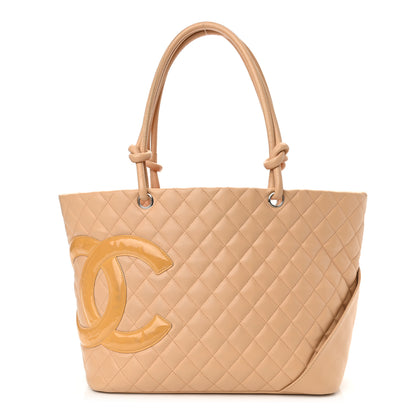 Chanel Calfskin Quilted Large Cambon Tote Beige 1 of 11