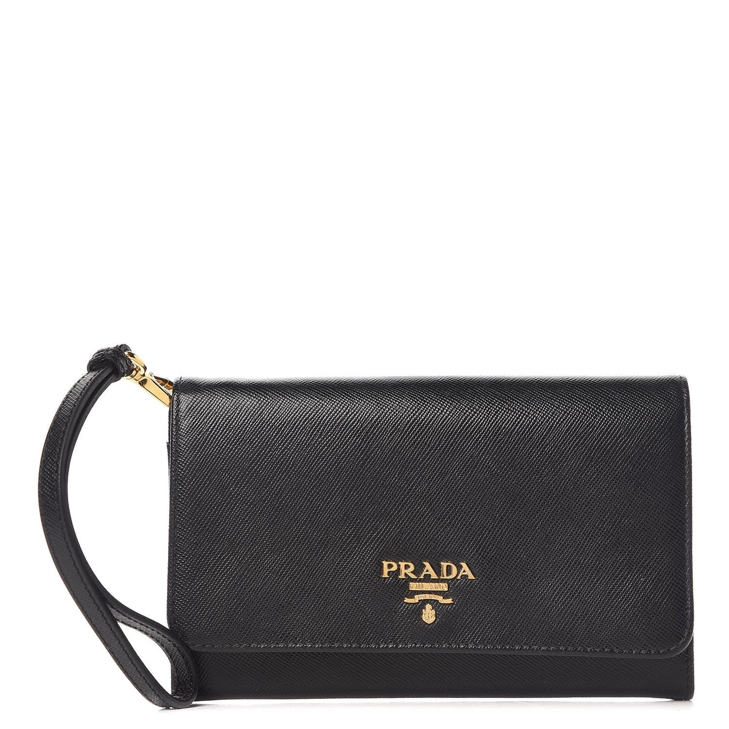 Saffiano Metal Wristlet Black